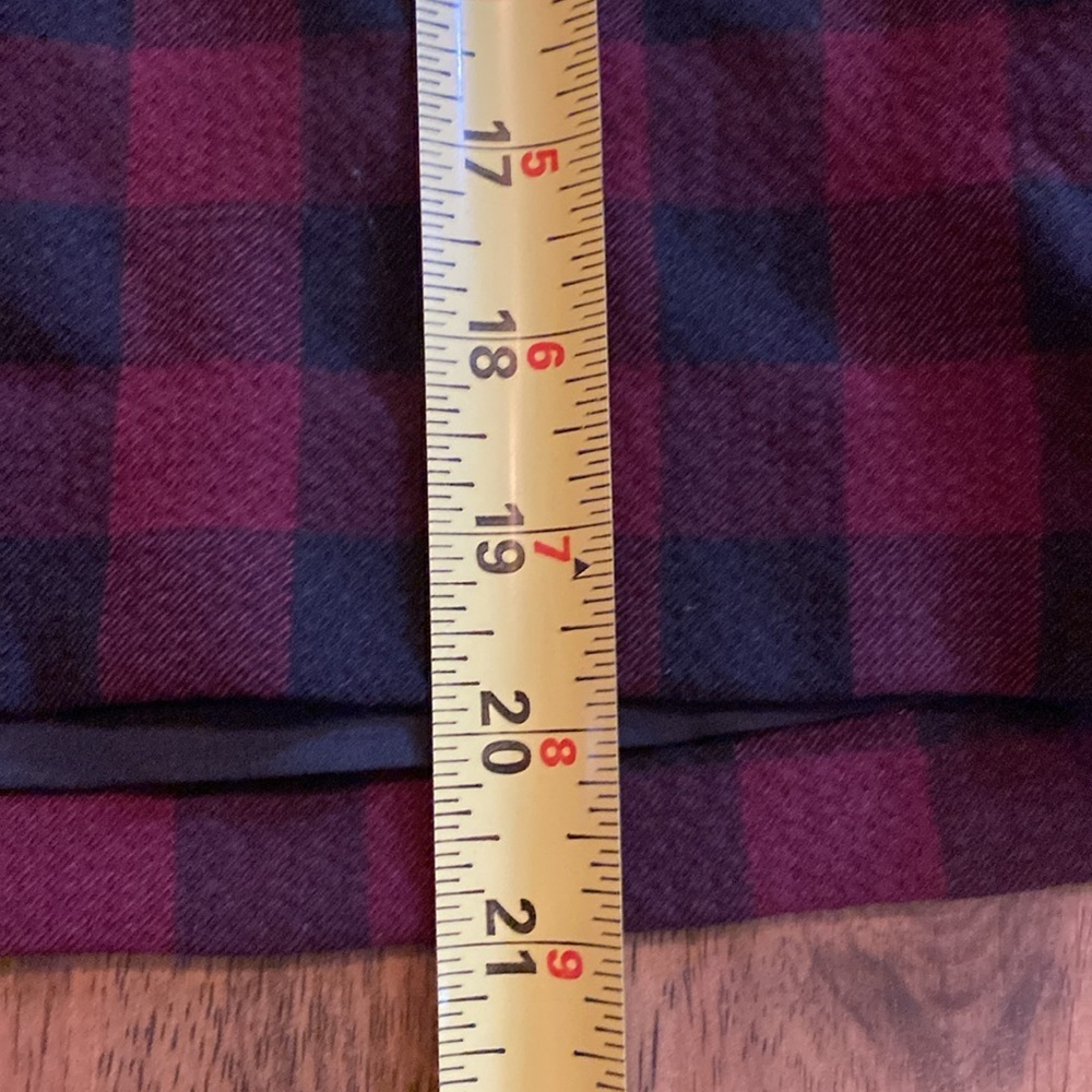 NWT J. Jill Red and Black Lined Buffalo Plaid Skirt. Pinot/black. Size MP. - Picture 15 of 16